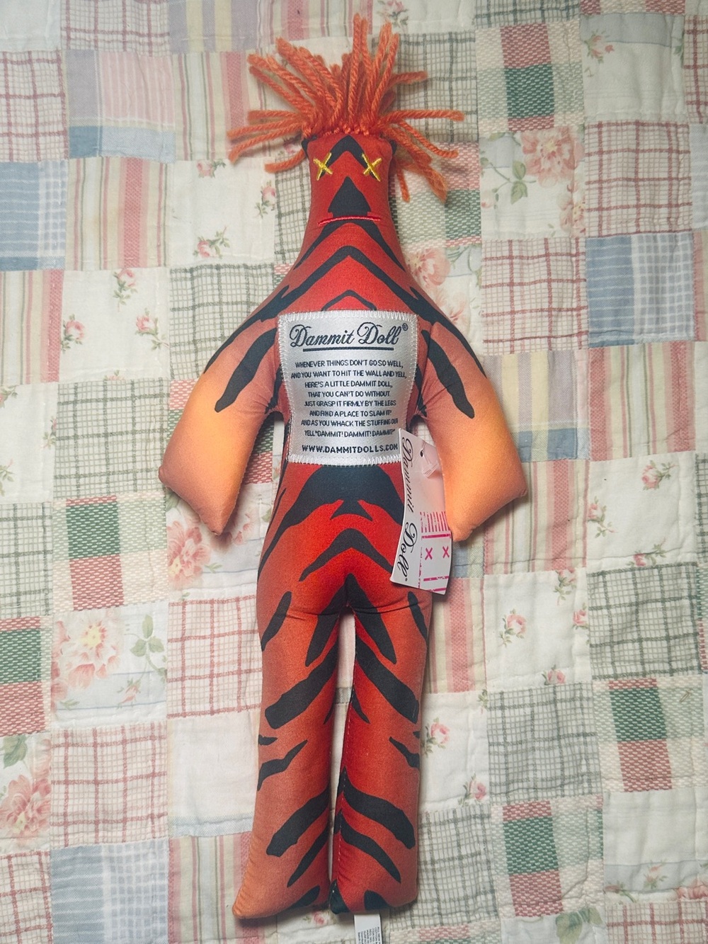 Dammit Doll Orange Tiger-Striped Comfort Plush